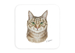 Untersetzer Katze, 9x9cm