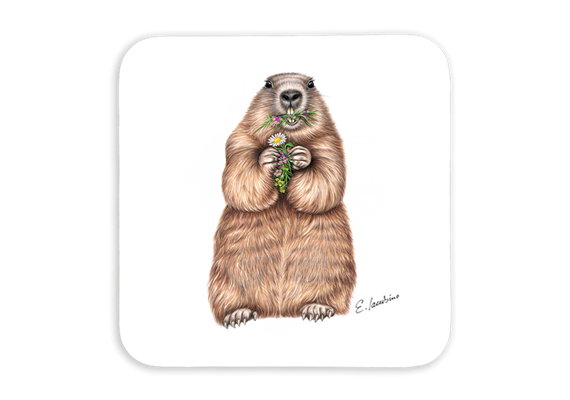 Untersetzer Murmeltier 9 x 9cm