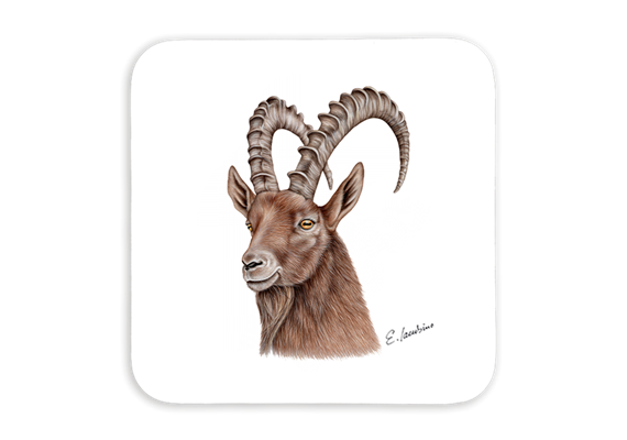 Untersetzer Steinbock, 9 x 9cm