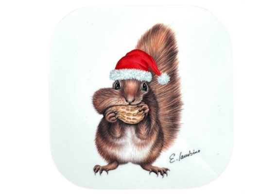 Untersetzer Weihnachtseichhörnchen 9 x9cm