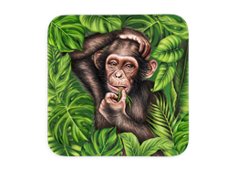 Untersetzer Wild Affe, 9x9cm