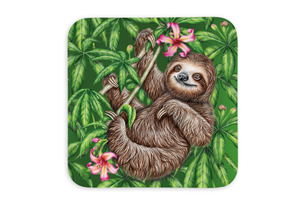 Untersetzer Wild Faultier, 9x9cm