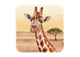 Untersetzer Wild Giraffe, 9x9cm