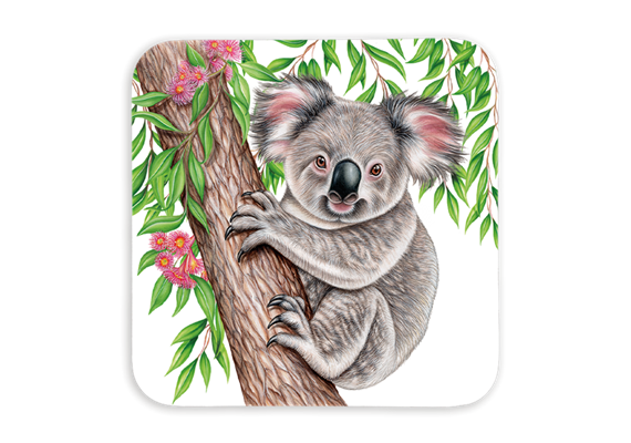 Untersetzer Wild Koala, 9x9cm