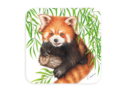 Untersetzer Wild Roter Panda, 9x9cm