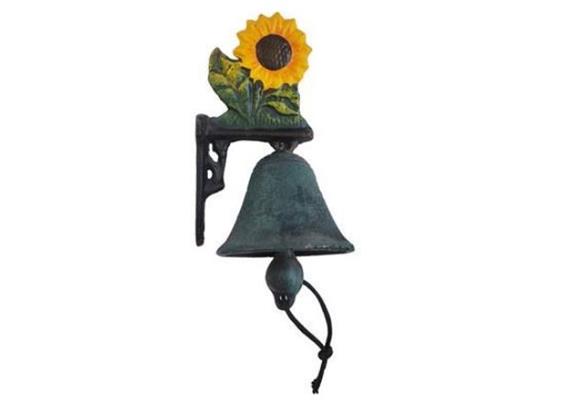 Wanddeko farbige Gusseisen Glocke "Sonnenblume"