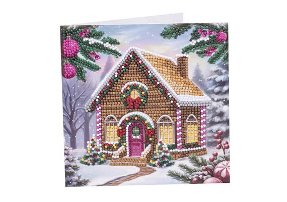 Weihnachtshütte, 18x18cm Crystal Art Card